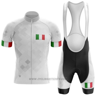 2020 Cycling Jersey Italy White Short Sleeve and Bib Short (2)